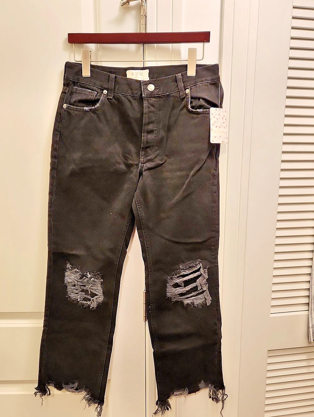 NWT Free People Distressed Jeans in Black
